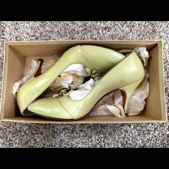 NWTs Deadstock 60s Mint Green Christian Dior Marshall Field's Stilett Leather 8 - Picture 3 of 13